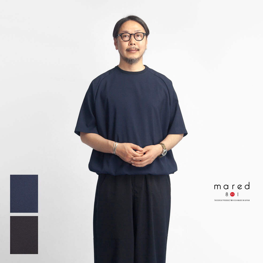 Mared マレッド クイックドライ マイクロシアサッカー プルオーバー バルーン半袖シャツ 日本製 メンズ