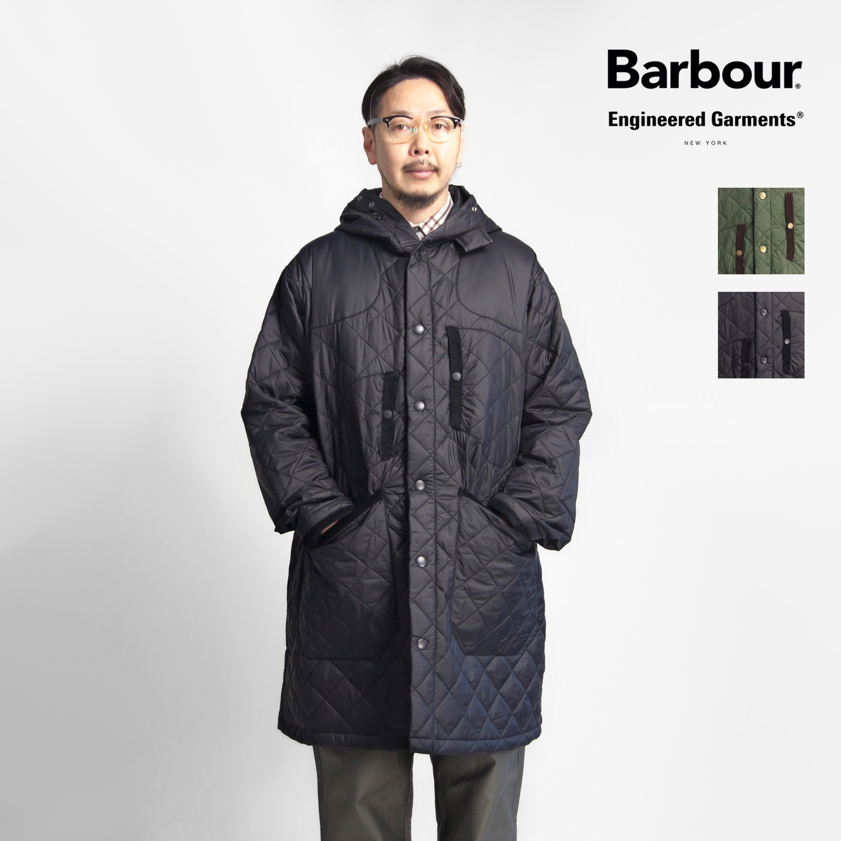 BARBOUR バブアー ENGINEERED GARMENTS エンジニアードガーメンツ 中綿フーデッドコート メンズ BARBOUR バブアー ENGINEERED GARMENTS エンジニアードガーメンツ 中綿フーデッドコート メンズ