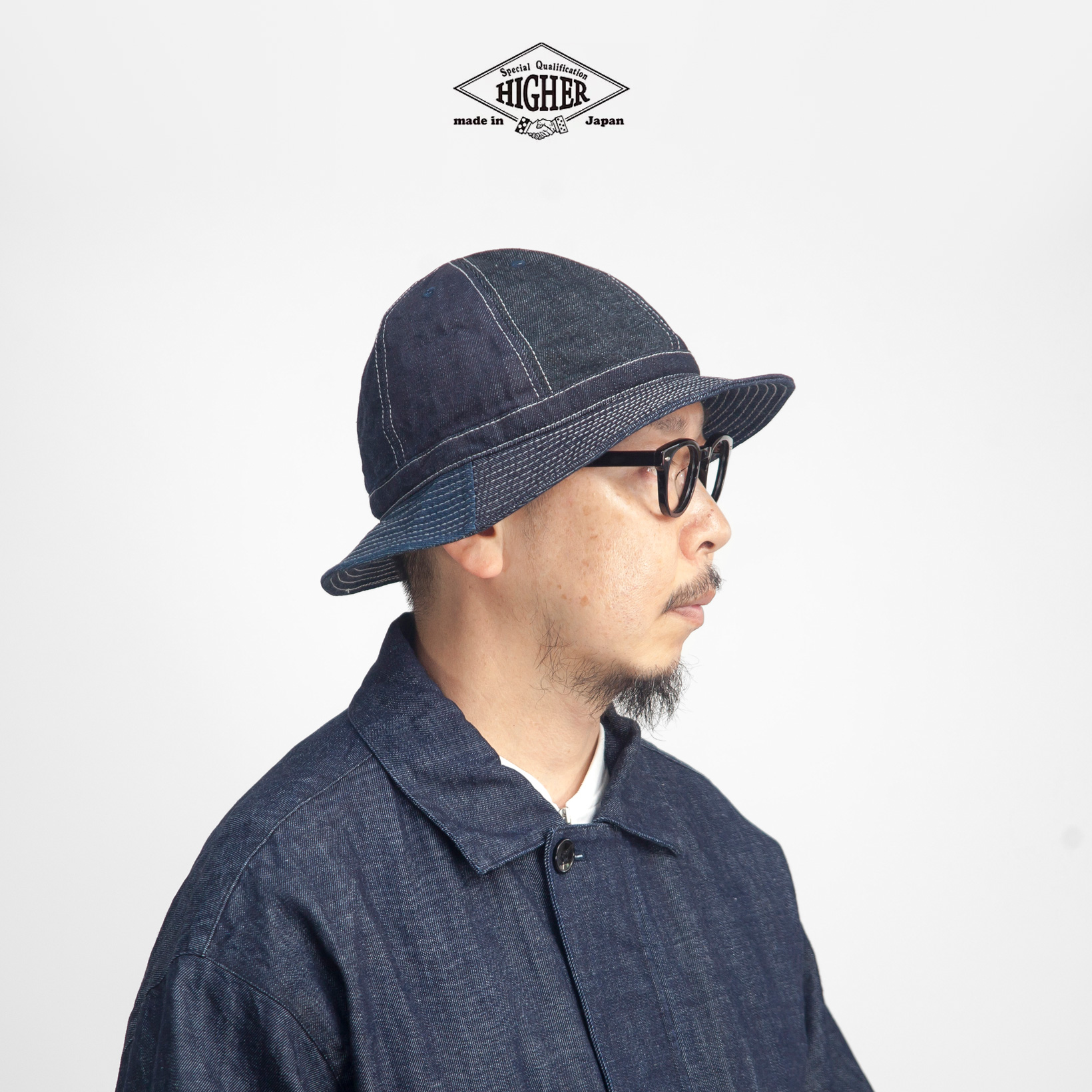 HIGHER ハイヤー デニムマルチパネルハット 帽子 日本製 メンズ レディース ユニセックス 