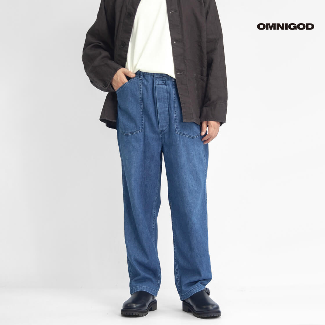 OMNIGOD オムニゴッド 8オンス甘撚りデニム PWイージーパンツ 日本製 メンズ