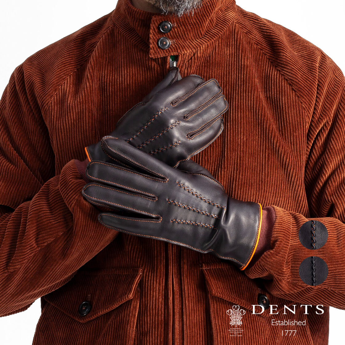 DENTS デンツ ALNWICK ヘアシープレザー カシミヤ裏地 グローブ 手袋 革手袋 イングランド製 15-1514 メンズ