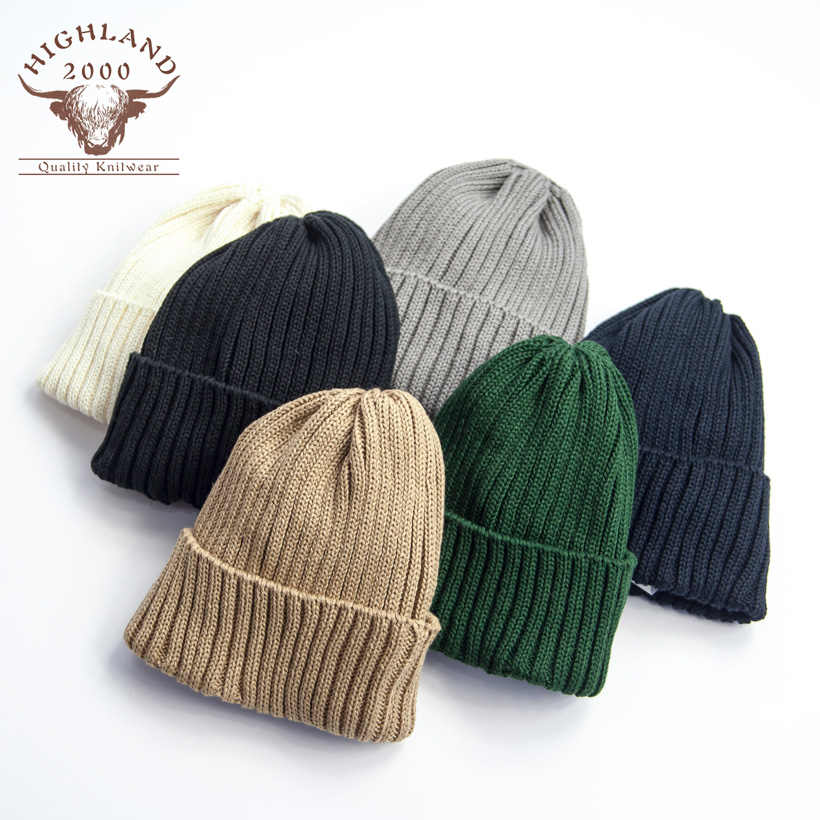 HIGHLAND 2000 ハイランド2000 2×1リブ コットン BOBBYCAP ワッチキャップ ニットキャップ ニット帽 メンズ レディース