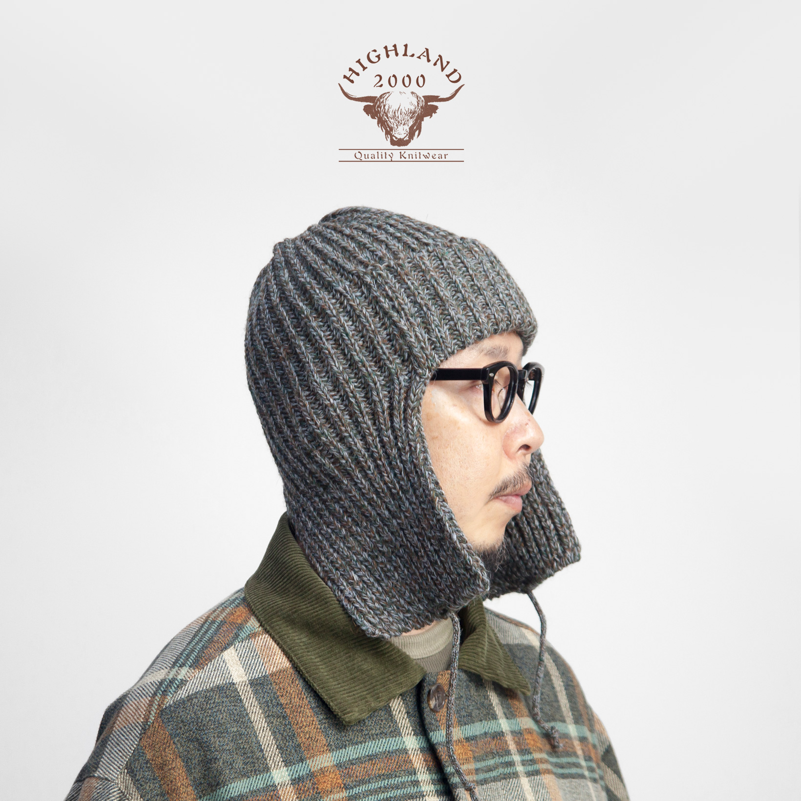 HIGHLAND 2000 ハイランド2000 2×1リブ ウール100％ フライトキャップ ニットキャップ ニット帽 メンズ レディース