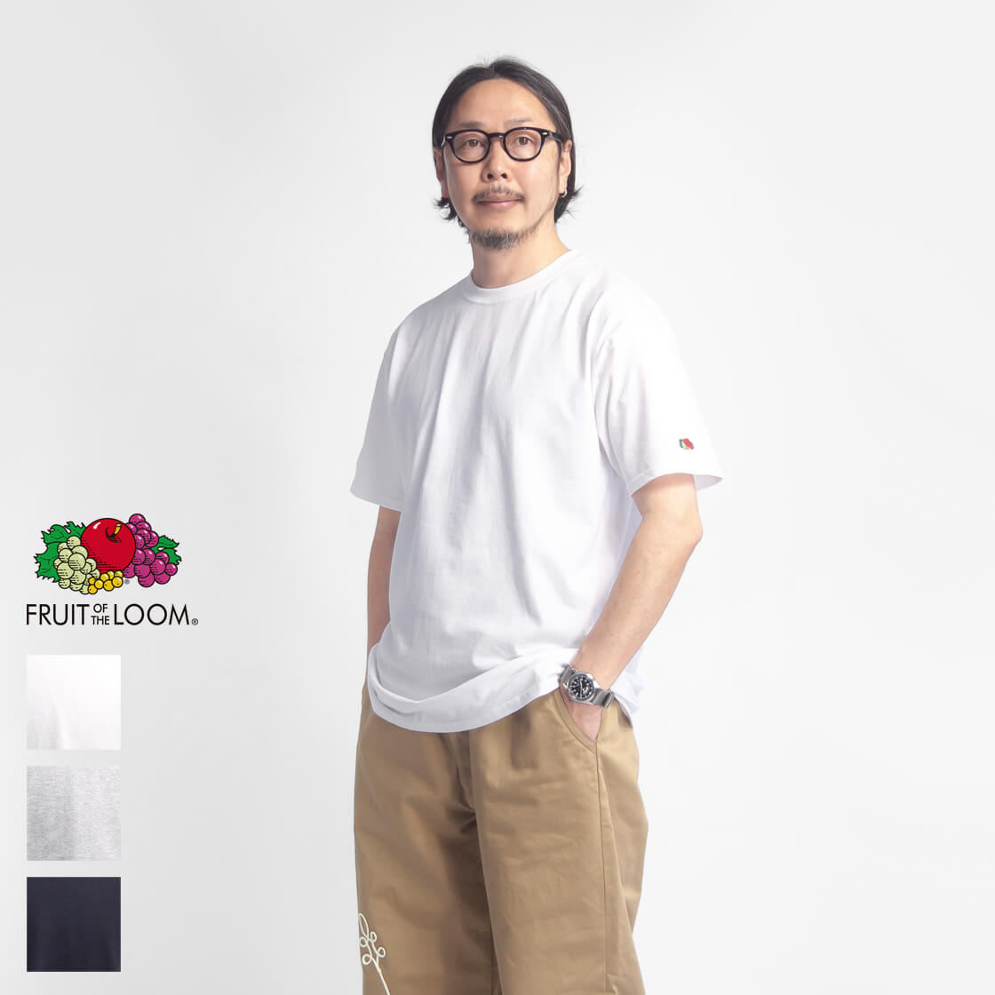 FRUIT OF THE LOOM フルーツオブザルーム 6オンス コットンUSA スーパープレミアムTシャツ 丸胴 メンズ v