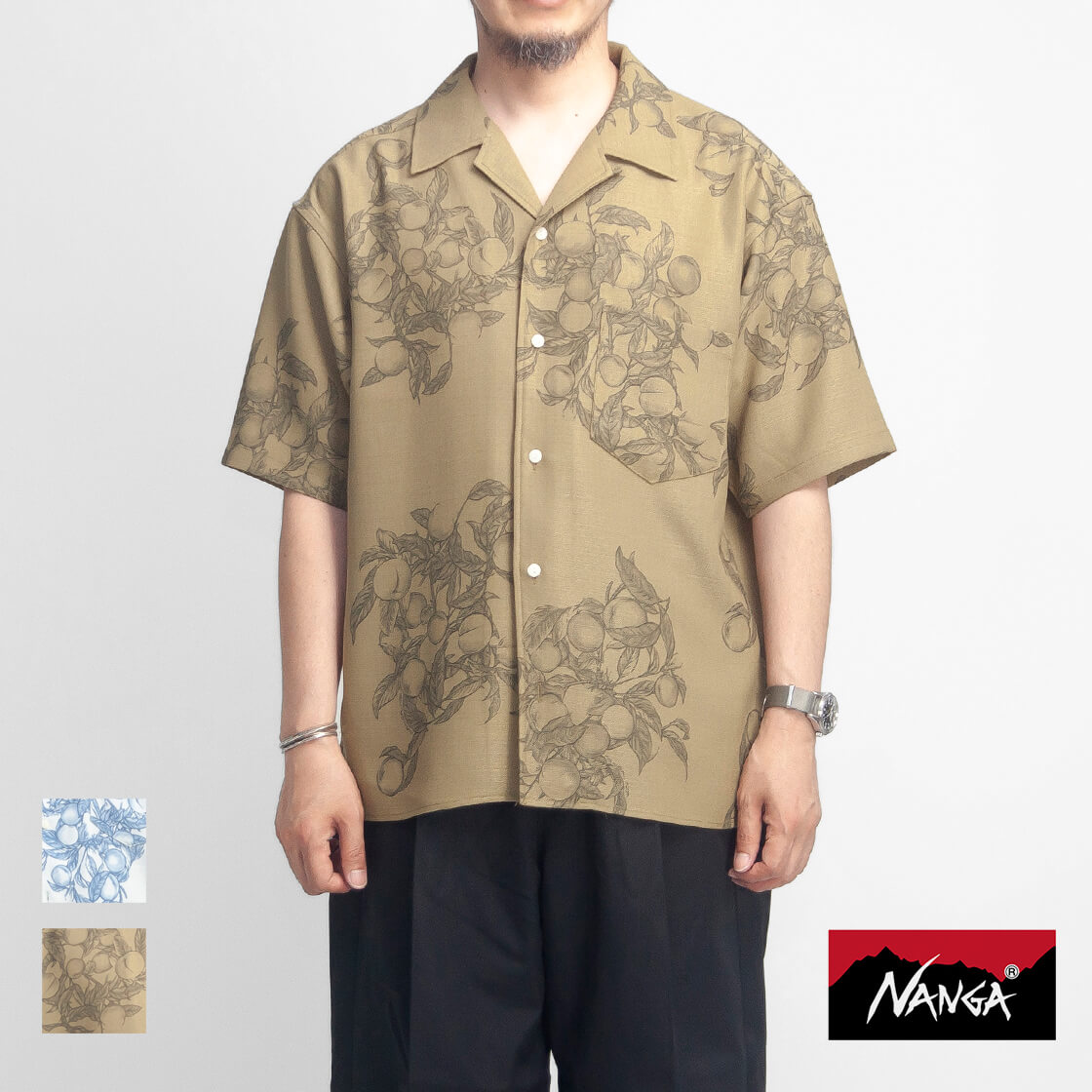 NANGA ナンガ HOLI ホーリー SALUD SHIRT サルーシャツ オープンカラーシャツ セットアップ対応 メンズ