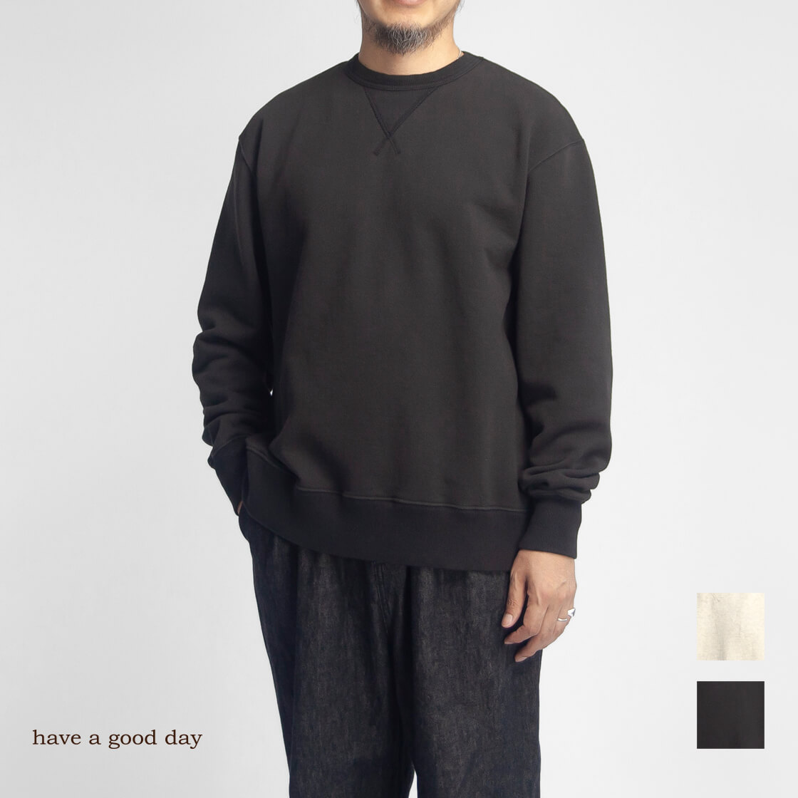 have a good day ハブアグッドデイ hgd-410 空紡糸裏毛 クルーネックスウェット 日本製 メンズ