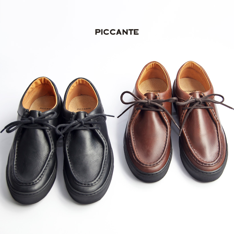 Piccante ピカンテ 牛革 チロリアン レザースニーカー 本革 シューズ メンズ