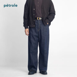 petrole ぺトロール ネップデニム ビッグジーンズ センタープレスデニムパンツ 日本製 メンズ