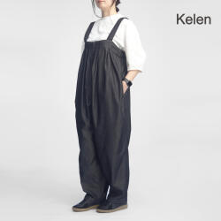 KELEN ケレン SANU デニム サロペット オーバーオール コクーン タック 接触冷感 セットアップ対応 レディース