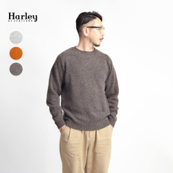 Harley of Scotland ハーレーオブスコットランド シェットランドウール クルーネックニット セーター メンズ
