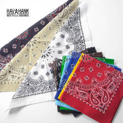 HAV-A-HANK ハバハンク バンダナ 大判 全12色 ペイズリー 柄 おしゃれ MADE IN USA