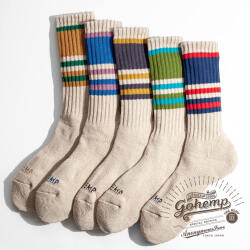 AnonymousIsm アノニマスイズム GOHEMP ゴーヘンプ ランダムラインパイル 麻 クルーソックス 日本製 靴下 メンズ
