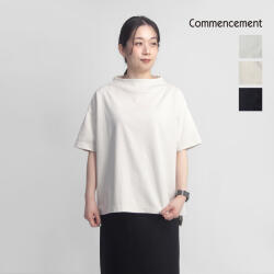 COMMENCEMENT コメンスメント ボトルネック 半袖カットソー ポンチ 日本製 C-187 レディース