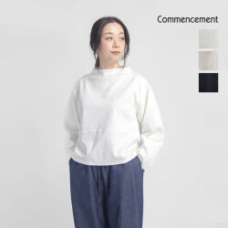 COMMENCEMENT コメンスメント ボトルネック 長袖カットソー ポンチ 日本製 C-286 レディース