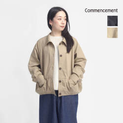 COMMENCEMENT コメンスメント ショートジャンパー ブルゾン マイクロピーチウェザー 日本製 C-293 レディース