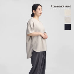 Commencement コメンスメント 半袖カットソー サマーニット フレンチスリーブ 日本製 C-325 レディース