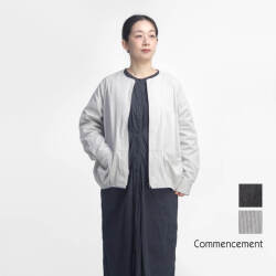 Commencement コメンスメント ノーカラージャケット ショート 日本製 C-326 レディース