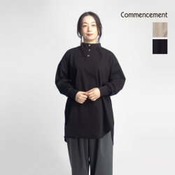 COMMENCEMENTコメンスメントタートルネックAラインチュニックヘンリーネック日本製C-333レディース