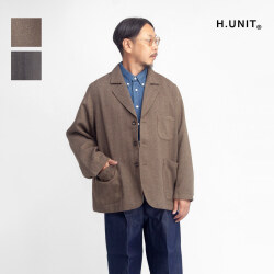 H.UNIT エイチユニット ヘリンボーン テックツイード テーラードジャケット 日本製 セットアップ対応 メンズ