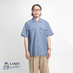 LANI’S General Store ラニーズジェネラルストア シャンブレー 半袖ワークシャツ メンズ