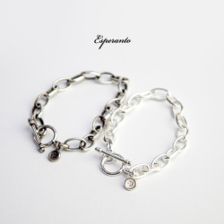 ESPERANTO エスペラント シルバー925 平オーバルチェーンブレスレット 日本製 メンズ レディース