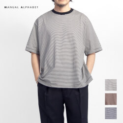 MANUAL ALPHABET マニュアルアルファベット メクラジマ ミニボーダー ワイドTシャツ 日本製 メンズ