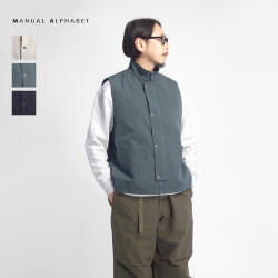 MANUAL ALPHABET マニュアルアルファベット ウェザークロス スタンドカラー ジップベスト 日本製 メンズ