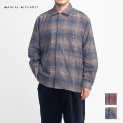 MANUAL ALPHABET マニュアルアルファベット エルボーパッチ ヘビーフランネルチェックシャツ 日本製 メンズ