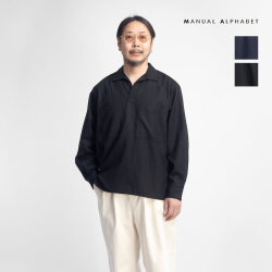 MANUAL ALPHABET マニュアルアルファベット テンセル スラブポプリン スキッパー プルオーバーシャツ 日本製 メンズ