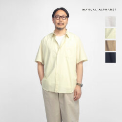 MANUAL ALPHABET マニュアルアルファベット 近江晒ブロード ルーズフィット レギュラーカラー半袖シャツ 日本製 メンズ