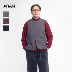 ARAN アラン ナイロンタッサー 薄中綿 ベスト 日本製 メンズ
