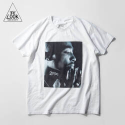 THRIFTY LOOK スリフティールック 2PAC ヴィンテージ加工 プリントTシャツ バンドT