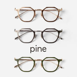 PINE パイン 1051 ヘキサゴンフレーム 多角形 チタン 日本製 鯖江 メガネ 度付き 伊達