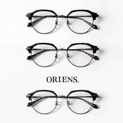 ORIENS オリエンス ボストン型 サーモントフレーム クラウンパント コンビ チタン S2214 日本製 鯖江 メガネ 度付き 伊達