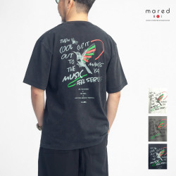 Mared マレッド ボールバイオ加工 バード＆ビー ヴィンテージライク バックプリントTシャツ メンズ