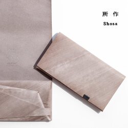所作 shosa 長財布 ロングウォレット 革の水墨画 スモーキングレー 本革 レザー 日本製 メンズ レディース