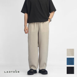 LAOTOUR リネンライクブッチャー ドライ カーブドイージーパンツ セットアップ対応 メンズ