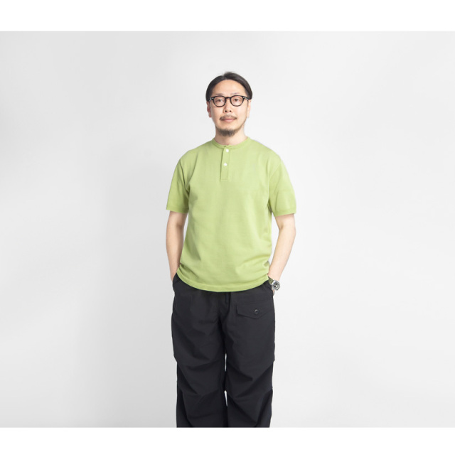 Soglia ソリア 天竺編み ホールガーメント ヘンリーネックニットT