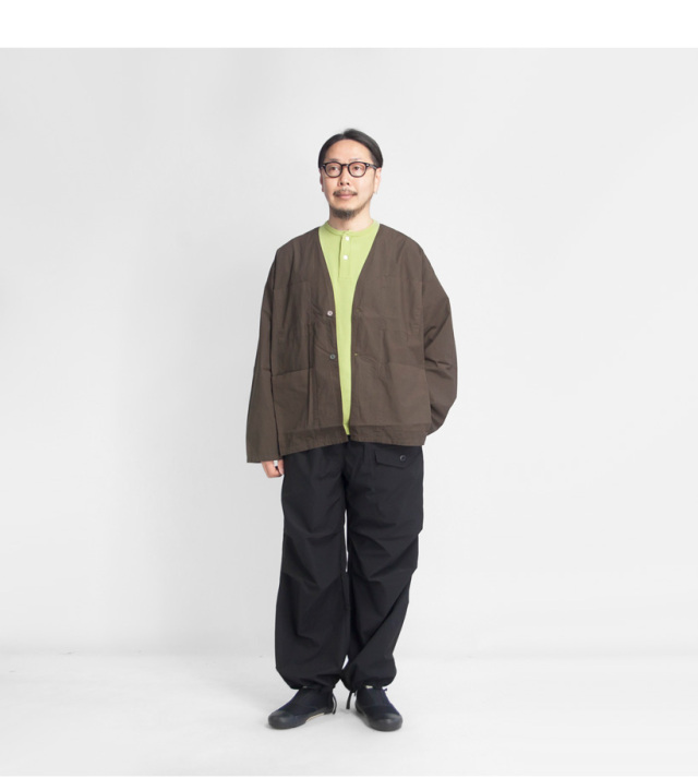 Soglia ソリア 天竺編み ホールガーメント ヘンリーネックニットT