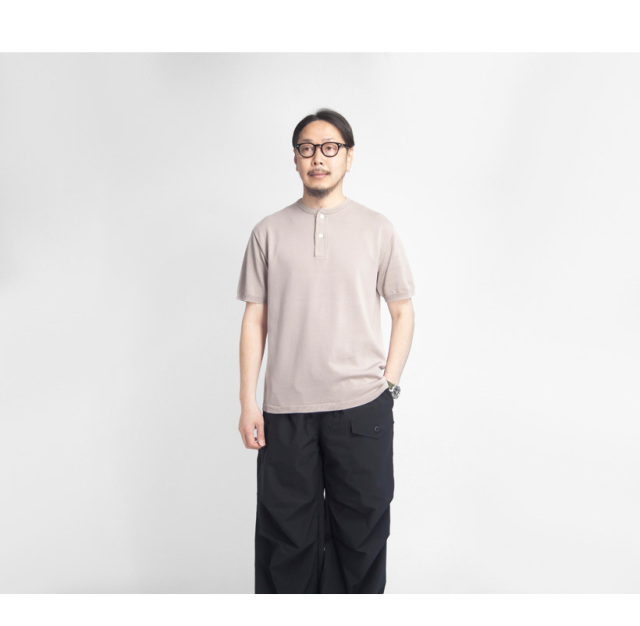 Soglia ソリア 天竺編み ホールガーメント ヘンリーネックニットT Soglia ソリア 天竺編み ホールガーメント ヘンリーネックニットT