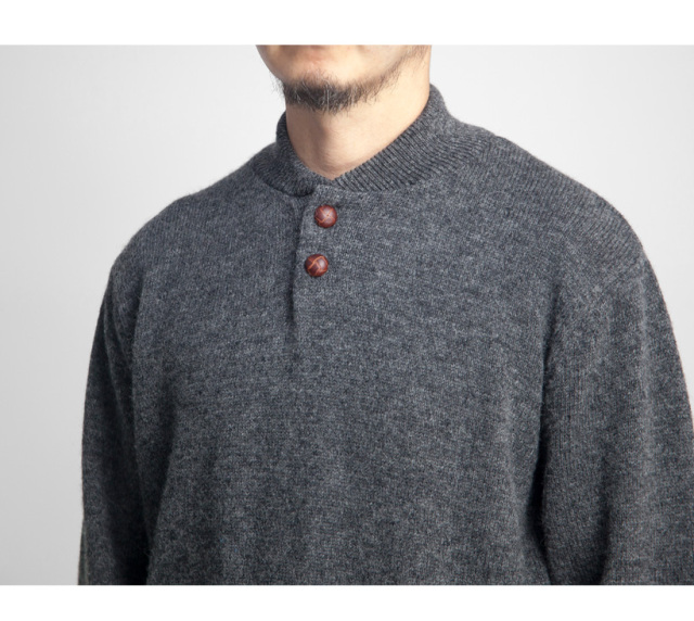 Soglia ソリア LERWICK シェットランドウール ヘンリーネックニット
