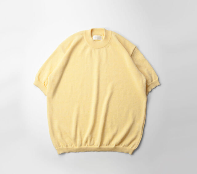 Soglia ソリア リネン混 ジョーゼット モックネックニットTシャツ 日本