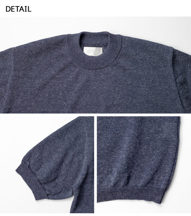 Soglia ソリア リネン混 ジョーゼット モックネックニットTシャツ 日本