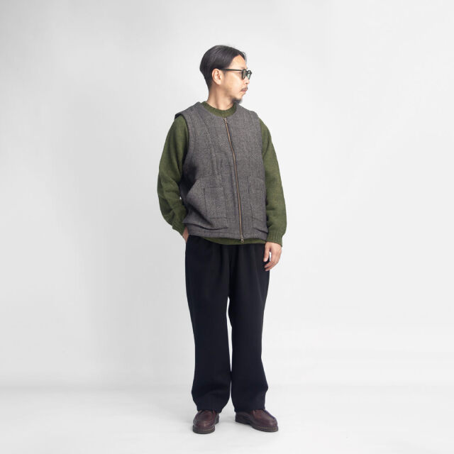Soglia ソリア ウーリッシュメルトン ワイドイージーパンツ 裾ドロー
