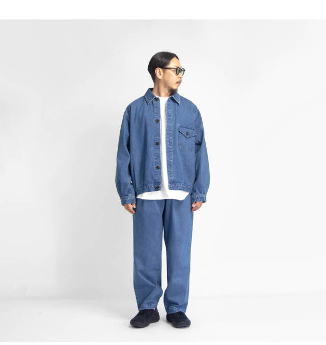 liberal youth ministry 22aw パネルデニム　専用 EVENRIVER USD802 ストレッチパウダーデニムカーゴ｜作業服