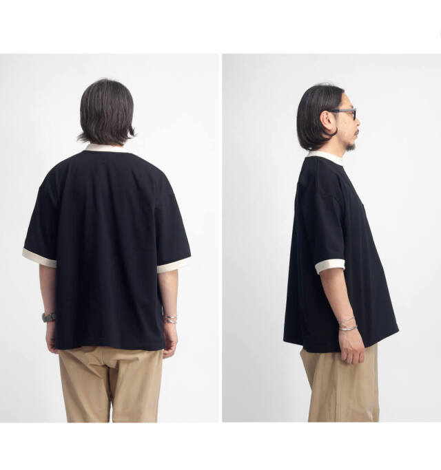 Upscape Audience オーディエンス MVS天竺 モックネック リンガーT