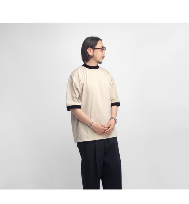 Upscape Audience オーディエンス MVS天竺 モックネック リンガーT