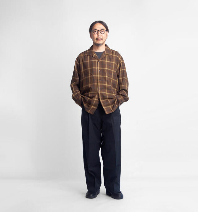 Upscape Audience オーディエンス レーヨン オンブレチェック 長袖