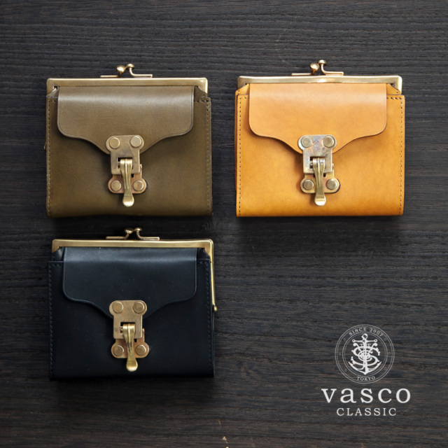 VASCO CLASSIC ヴァスコクラシック バケッタレザー がま口 二つ折り 
