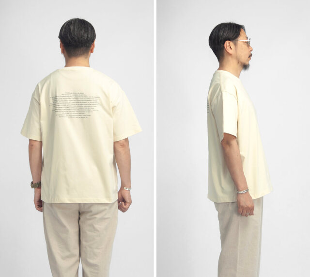 amne アンヌ コピーバンド バックプリントTシャツ メンズ